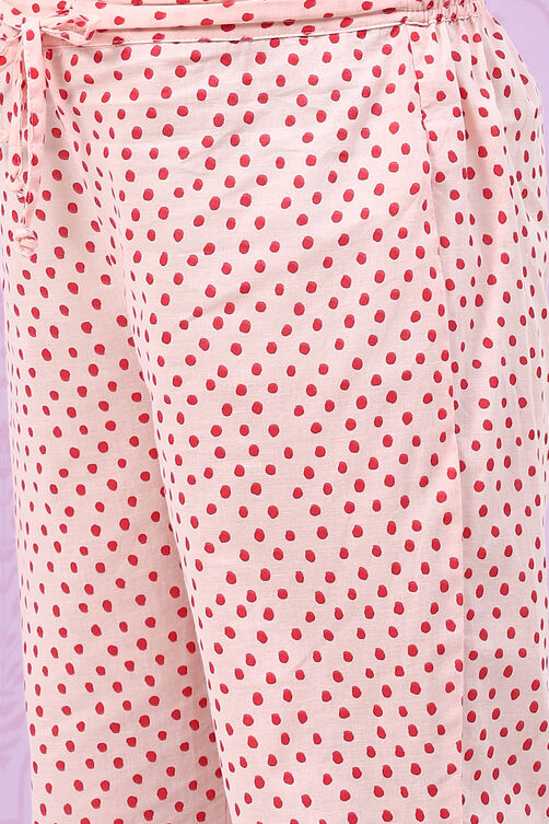 Red Rayon Flared Printed Kurta Set image number 2
