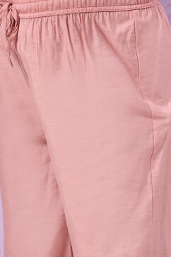 Blush Pink Viscose Straight  Kurta Palazzo Suit Set image number 2