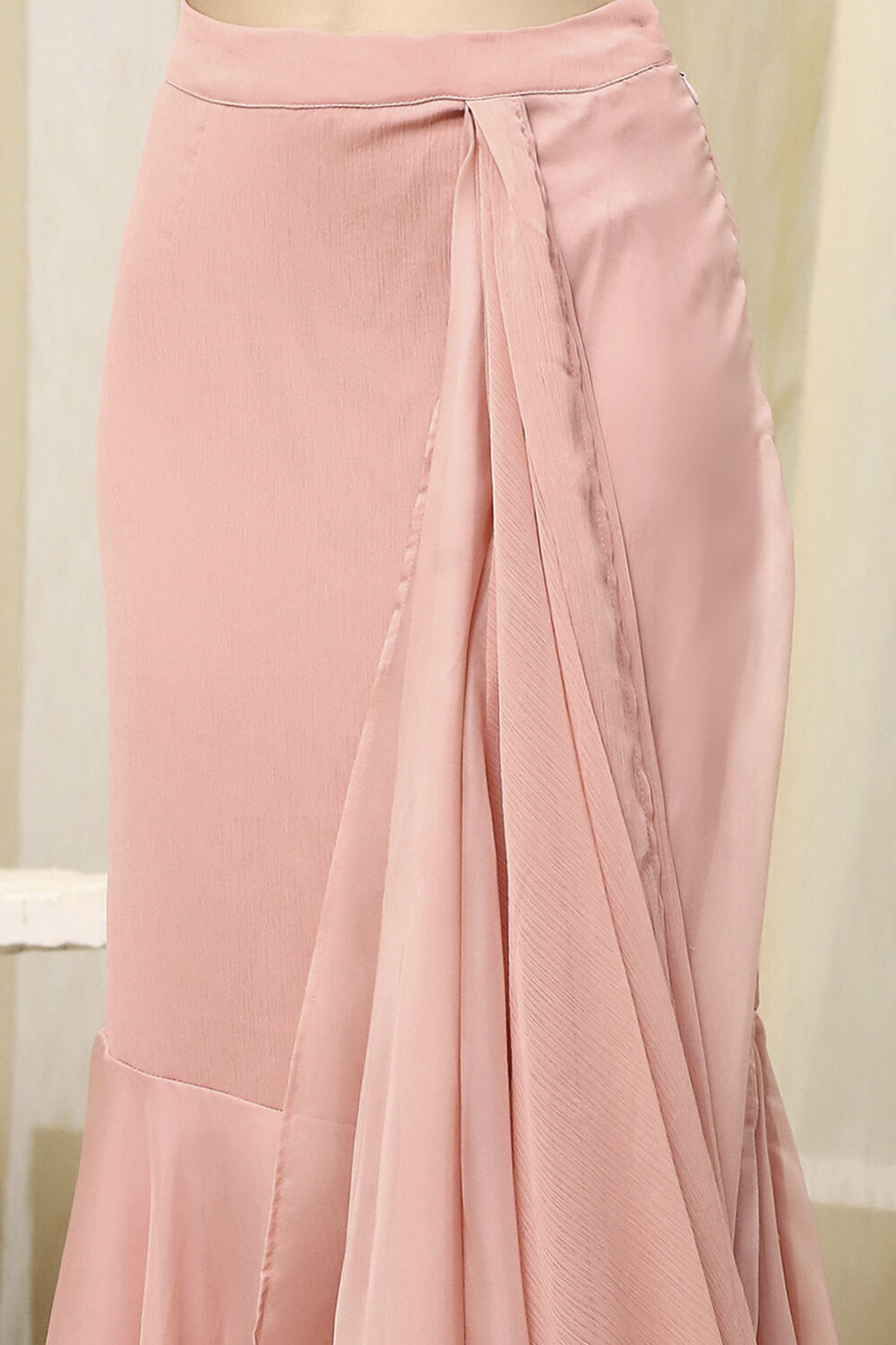 Ice Blue Peplum Pre-Draped Saree image number 2