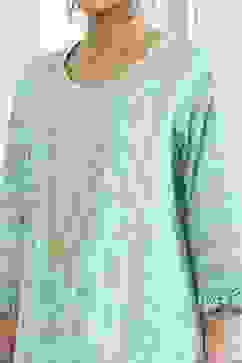 Green Cotton Straight Suit Set image number 1