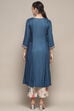 Teal Rayon Straight Suit Set image number 5