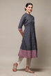 Pink Cotton Blend A-Line Printed Kurta image number 3