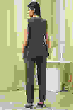 Olive Green Solid Straight Co-ord Set image number 3