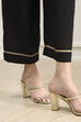 Black Embroidered Gathered Suit Set image number 6