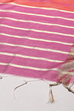 Pink-Purple Rayon flax Narrow Kurta Pant Suit Set image number 3