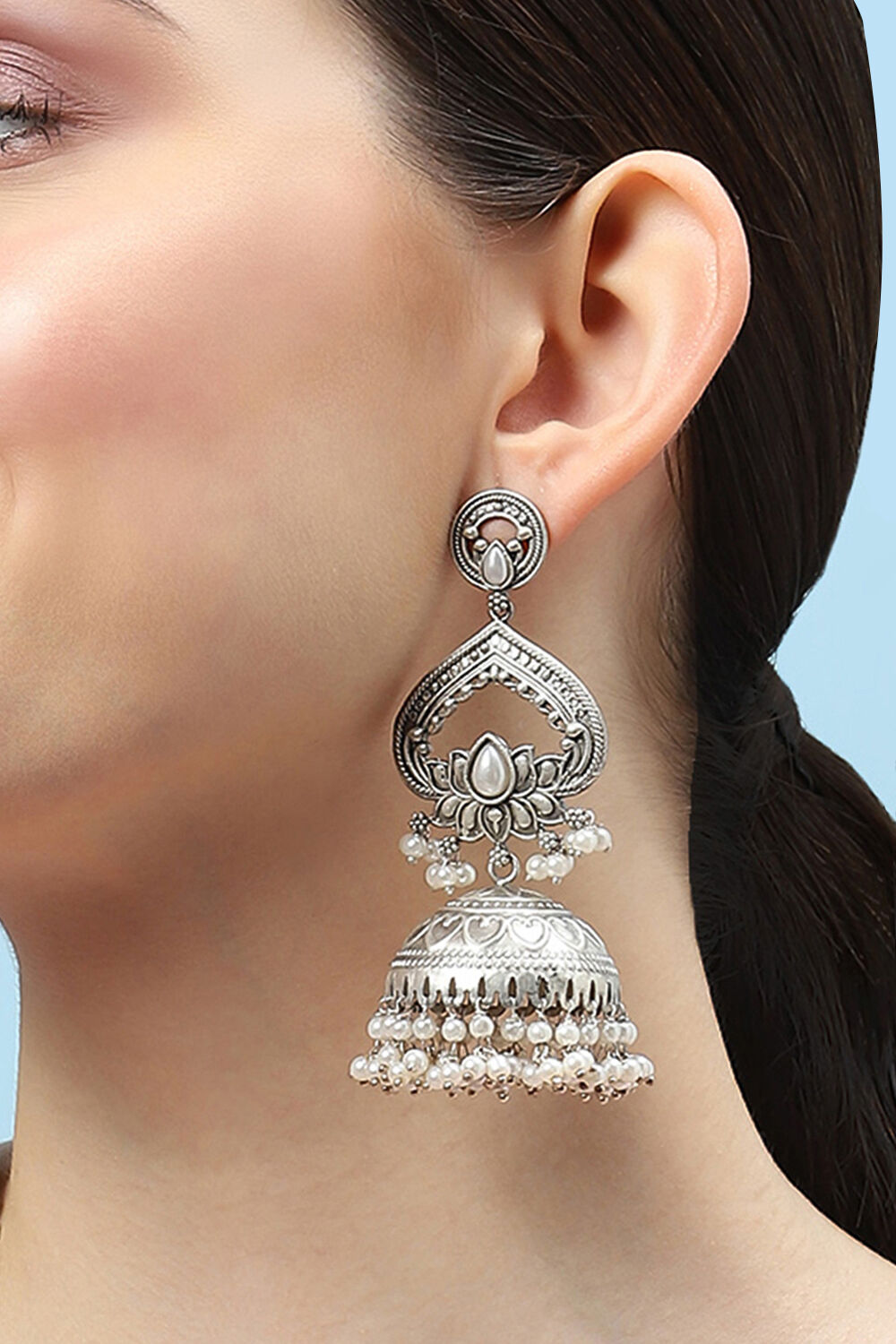 Oxidised Brass Jhumkas image number 1