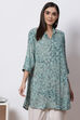 Teal LIVA Straight Kurta