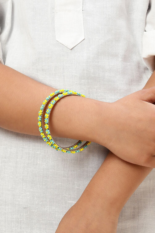 Yellow & Blue Kids Bangles image number 2