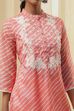 Coral Polyester Straight Kurta image number 1