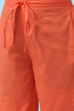 Orange Art Silk Straight Kurta Regular Pants Suit Set image number 2