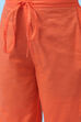 Orange Art Silk Straight Kurta Regular Pant Suit Set image number 2