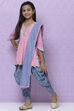 Pink Cotton Straight Kurta Dhoti Salwar Suit Set