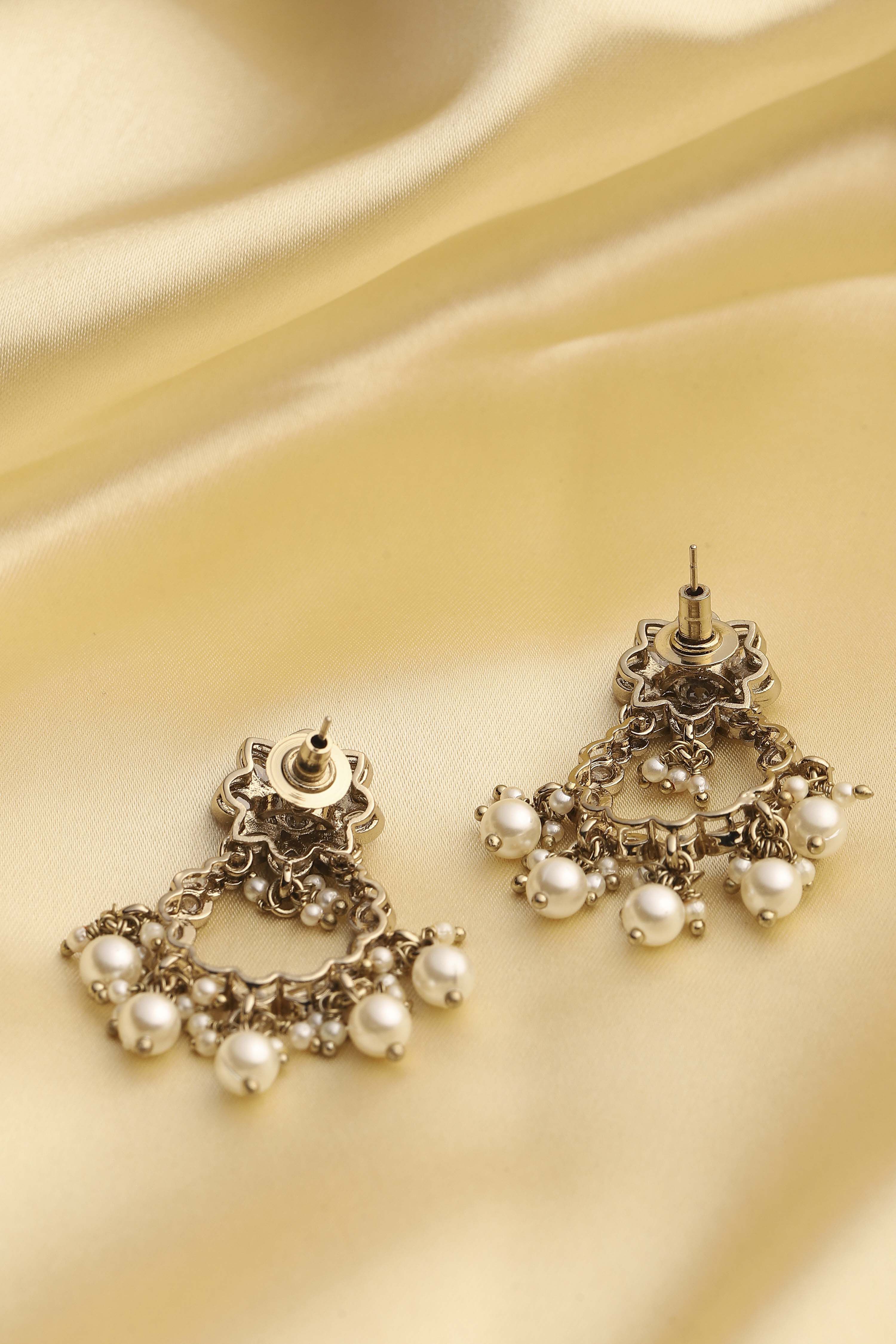 White Alloy Drop & Danglers image number 2