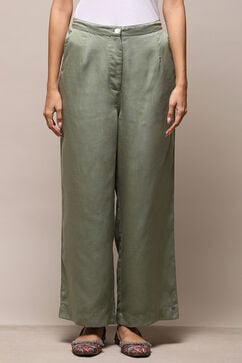 Green Bay Cotton Straight Solid Pants image number 5