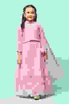 Pink Poly Viscose Embroidered Suit Set image number 7