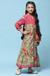Green Cotton Tiered Dress Printed Dress image number 4