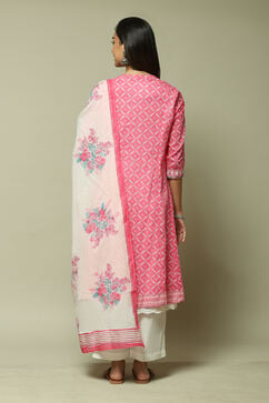 Pink Cotton Anarkali Kurta Palazzo Suit Set image number 8