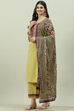 Beige Solid Cotton Straight Kurta Palazzo Suit Set image number 5