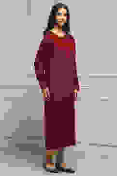 Berry Acrylic Straight Yarndyed Kurta image number 4