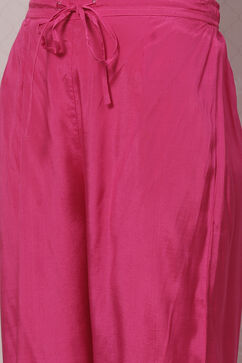 Fuschia Art Silk Asymmetric Kurta Set image number 2