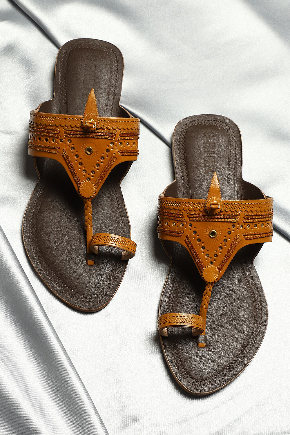 Yellow best sale leather sandals