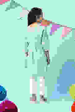 Turquoise Cotton Gathered 2 Piece Set image number 4