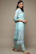 Light Blue Silk Blend Digital Print Unstitched Suit Set image number 7