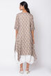 Grey Cotton Fusion Wear Dress image number 5