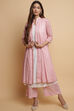 Dusky Pink Cotton Straight Kurta Palazzo Suit Set image number 0
