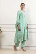 Green Cotton Straight Suit Set image number 5
