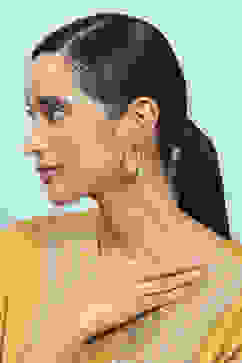 Blue Brass Hoops image number 3