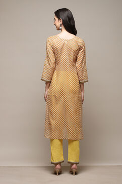 Yellow Chanderi Digital Print Unstitched Suit Set image number 5