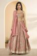 Light Pink Silk Kalidar Lehenga Set image number 5