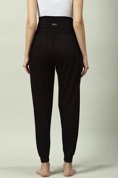 Black Viscose Relaxed Joggers image number 4