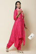 Pink Rayon Flared Kurta Salwar Suit Set image number 0