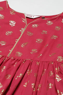 Cherry Red Cotton Dress image number 1