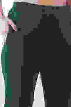 Bottle Green Solid Cotton Lycra Straight Pants image number 1