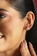 Multicolour Gold Plated Brass Floral Stud Earrings image number 1
