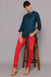 Maroon Cotton Lycra Knitted Churidar image number 4