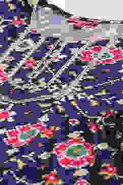 Blue Rayon Flared Printed Kurta image number 1