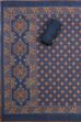 Grey Chanderi Rajasthani Print Unstitched Suit Set image number 3