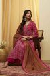 Blue Viscose Rayon Gathered Suit Set image number 0