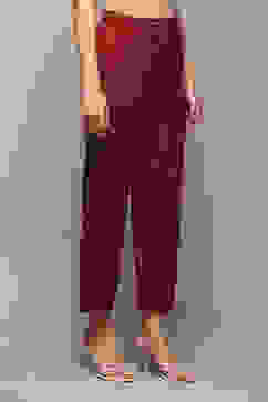 Maroon Cotton Regular Yarndyed Palazzo image number 3