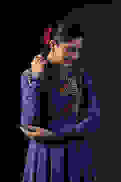 Rohit Bal Blue Cotton Silk Embroidered Suit Set image number 1