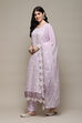 Lavendar Cotton Blend Printed Unstitched Suit Set image number 6