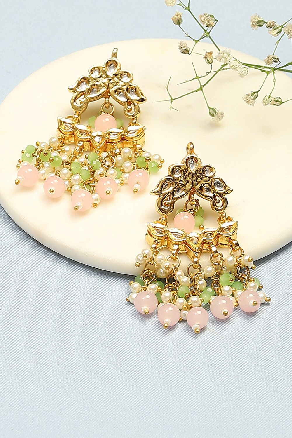 Pink Alloy Earrings image number 0