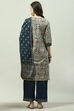 Indigo Cotton Straight Kurta Palazzo Suit Set image number 4