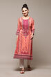 Coral Polyester Straight Printed Kurta image number 0