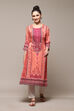 Coral Polyester Straight Printed Kurta