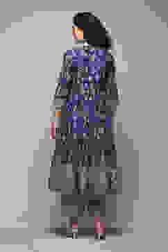 Blue Cotton Anarkali Kurta Palazzo Suit Set image number 5